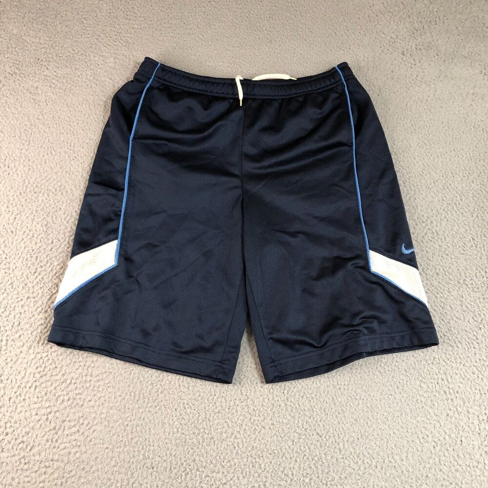 Nike Shorts Mens Large Blue Logo Mesh Gym Training Athleisure Sportswear